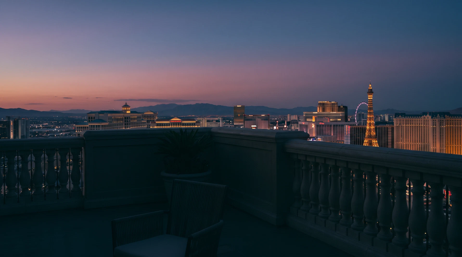 Las Vegas skyline at dusk
